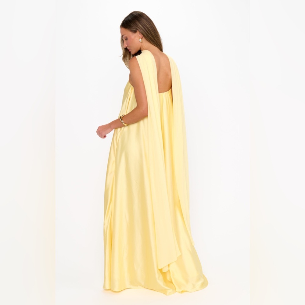 Show Me Your MuMu Strapless Yellow Maxi Dress with Neck Sash - Picture 2 of 10